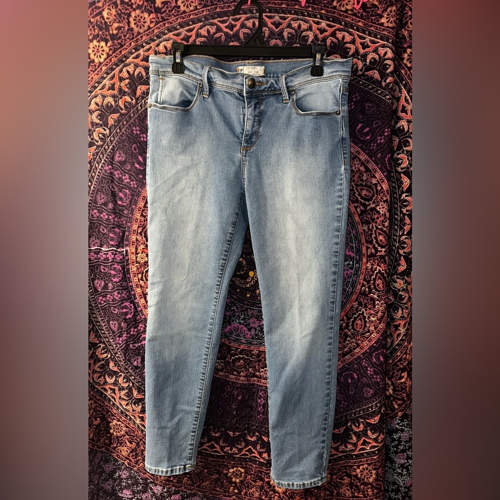 Free People Blue Skinny Jeans